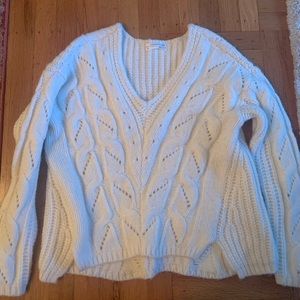 Cozy cable knit v neck sweater Anthropologie